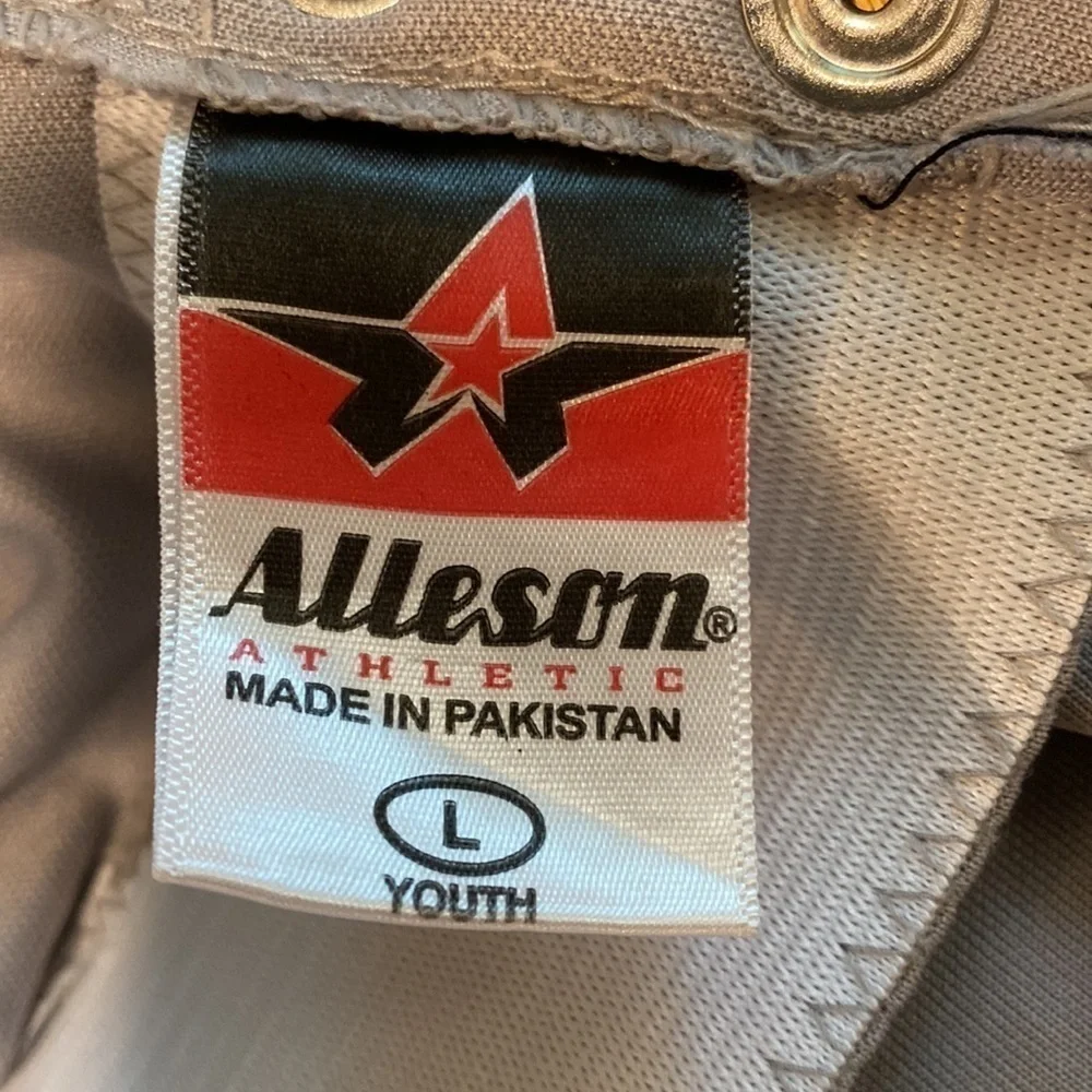 Alleson Gray Baseball Pants Size Youth Large in EUC